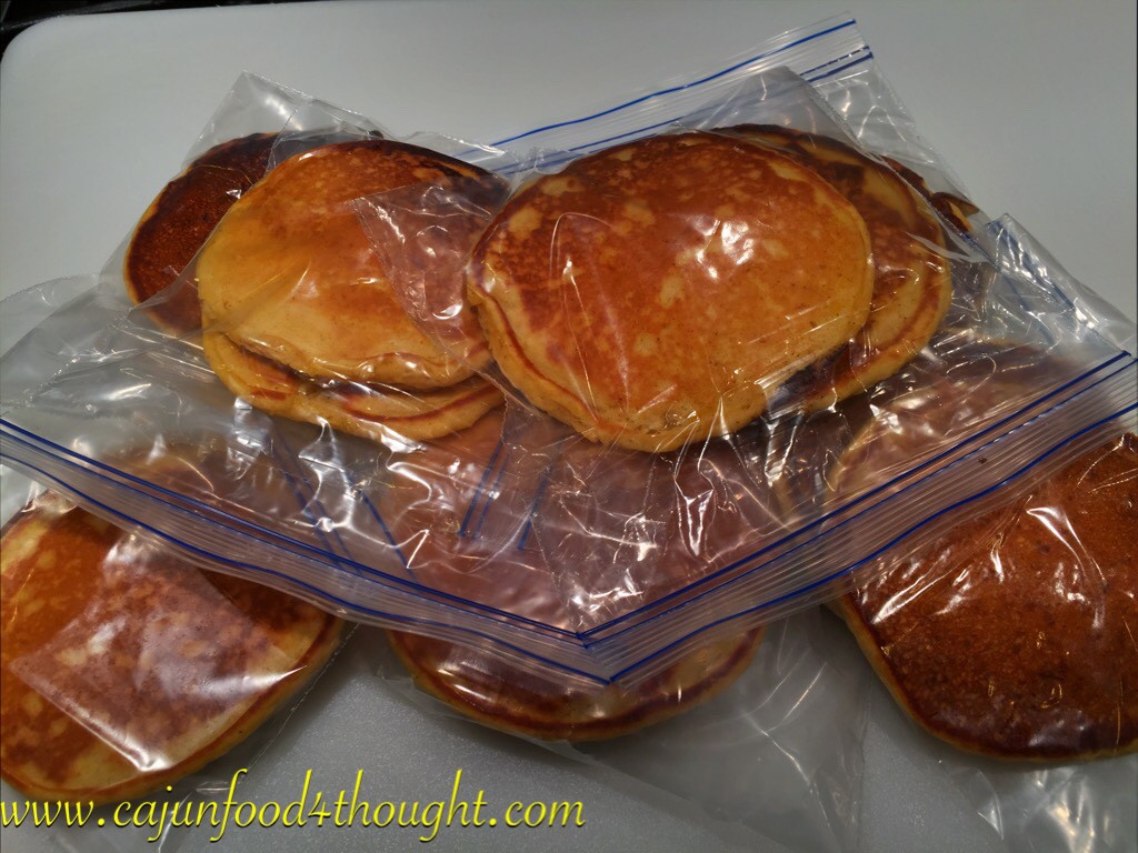 Pumpkin Pancakes ready for freezer storage