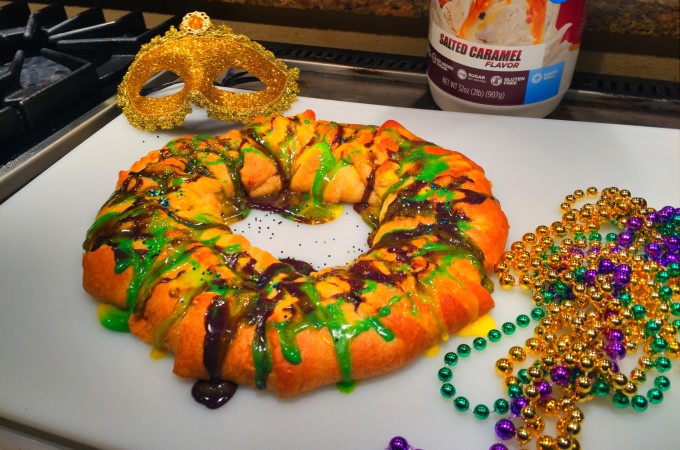 Image of High protein Mardi Gras king cake recipe